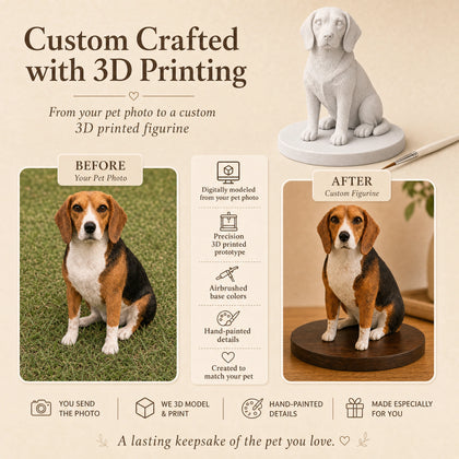 Detailed custom dog figurine made from a photo