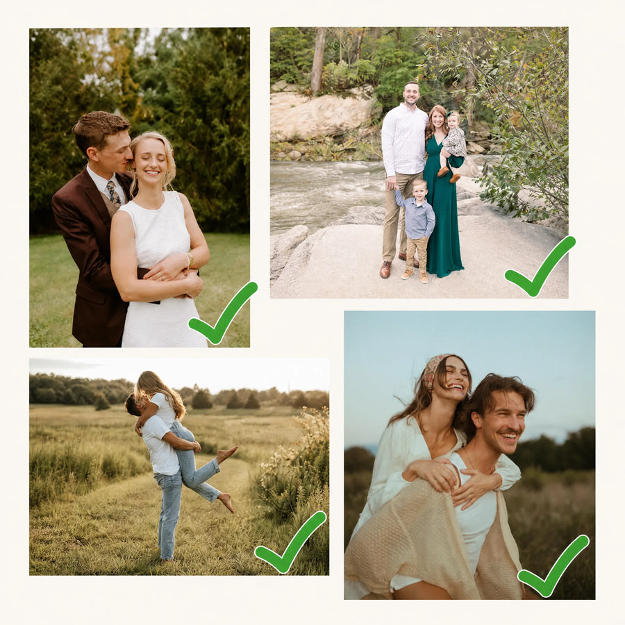Clear family and person photo examples